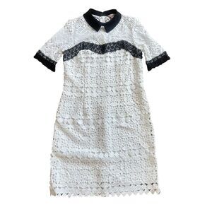 Nanette Lepore Black and White Lace Dress Size 4